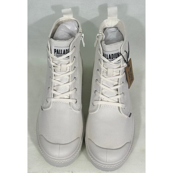 Palladium White Canvas Platform Boots with Zipper | Size 9.5 - Picture 4 of 6